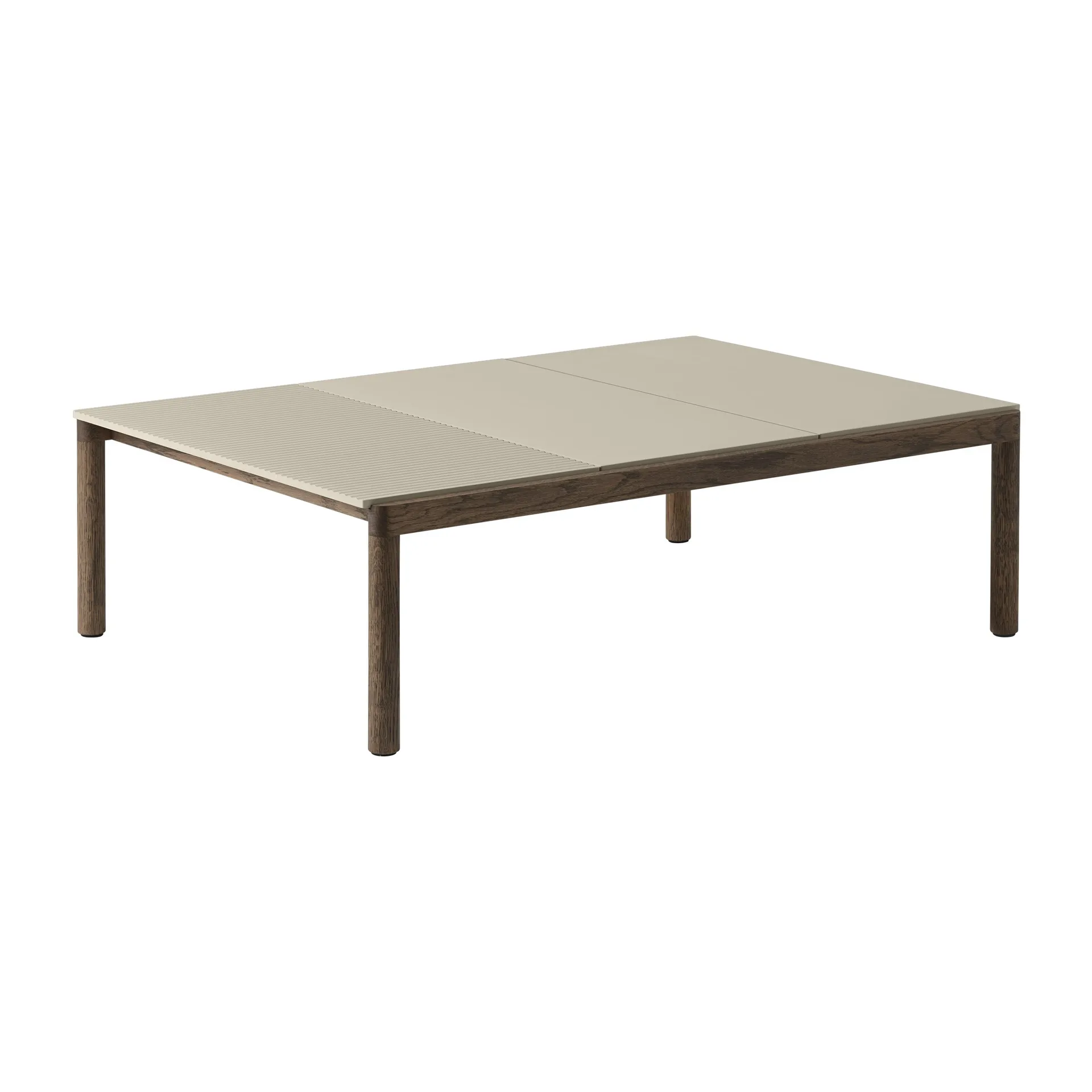 Couple 2 Plain-1 Wavy coffee table 120x84x35 cm, Sand-dark oiled oak Muuto