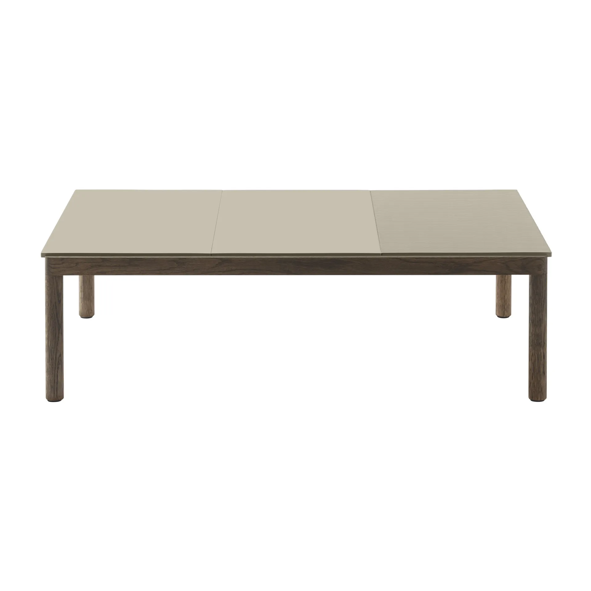 Couple 2 Plain-1 Wavy coffee table 120x84x35 cm, Sand-dark oiled oak Muuto