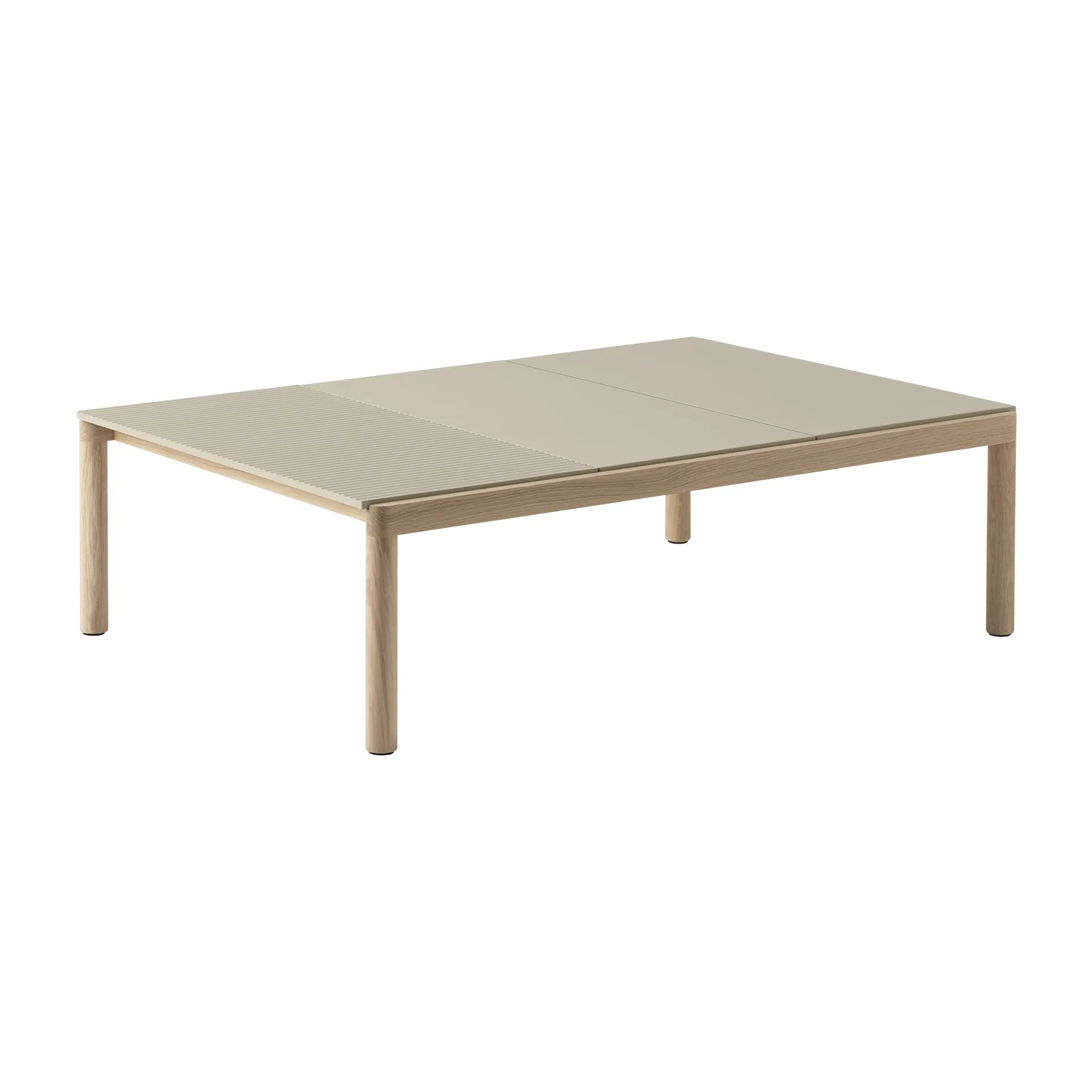 Couple 2 Plain-1 Wavy coffee table 120x84x35 cm, Sand-oak Muuto
