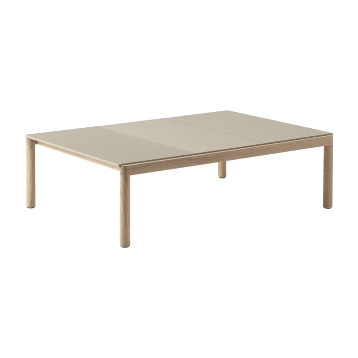 Couple 2 Plain-1 Wavy coffee table 120x84x35 cm - Sand-oak - Muuto