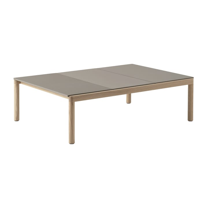 Couple 2 Plain-1 Wavy coffee table 120x84x35 cm - Taupe-oak - Muuto