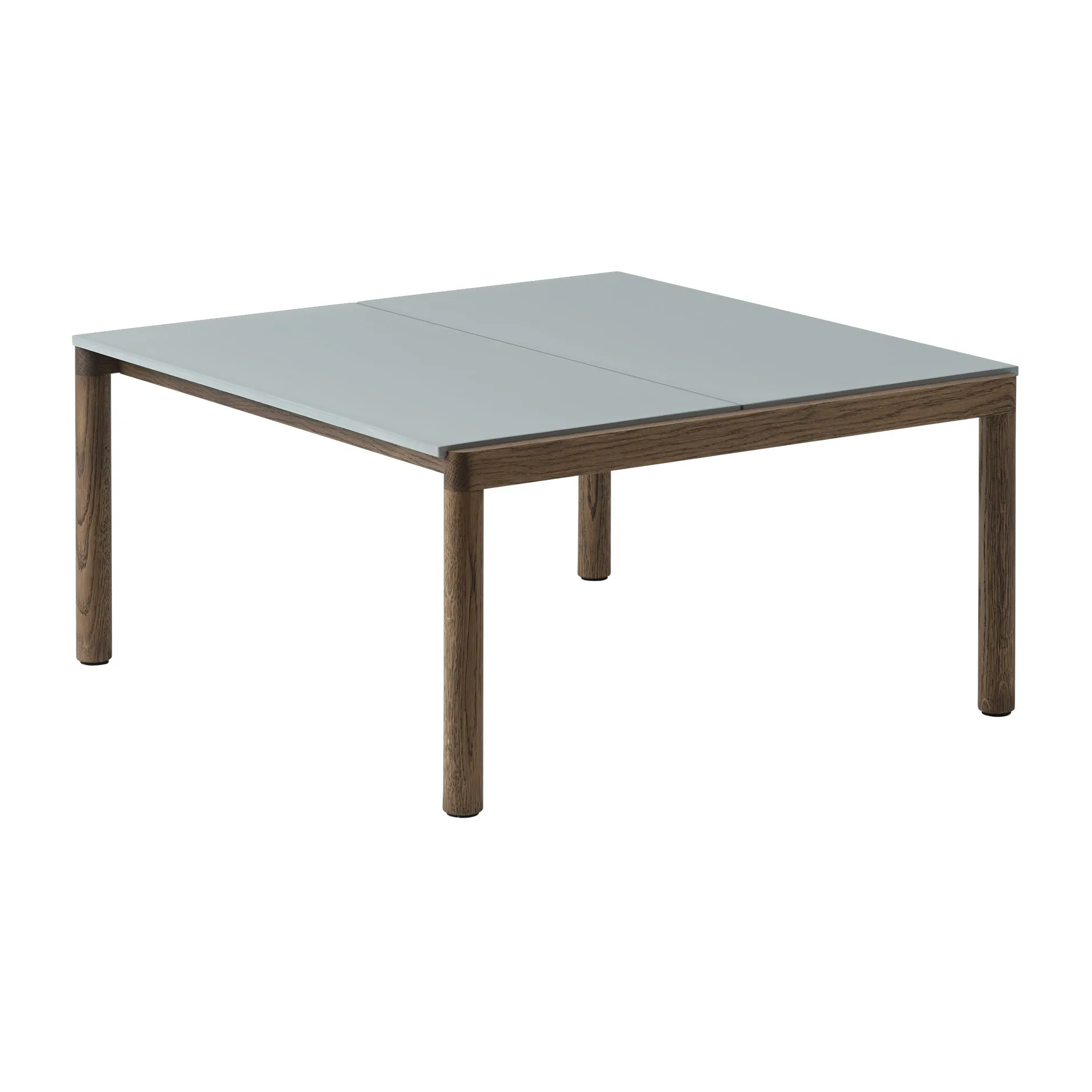 Couple 2 Plain coffee table 80x84x40 cm, Pale blue-dark oiled oak Muuto