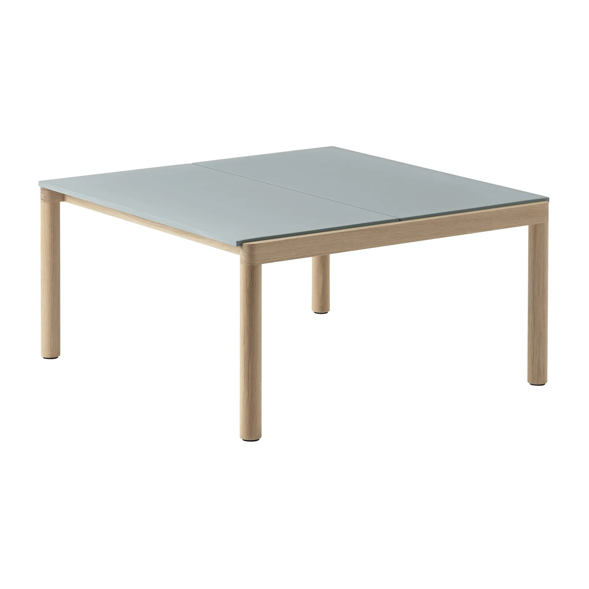 Couple 2 Plain coffee table 80x84x40 cm, Pale blue-oak Muuto