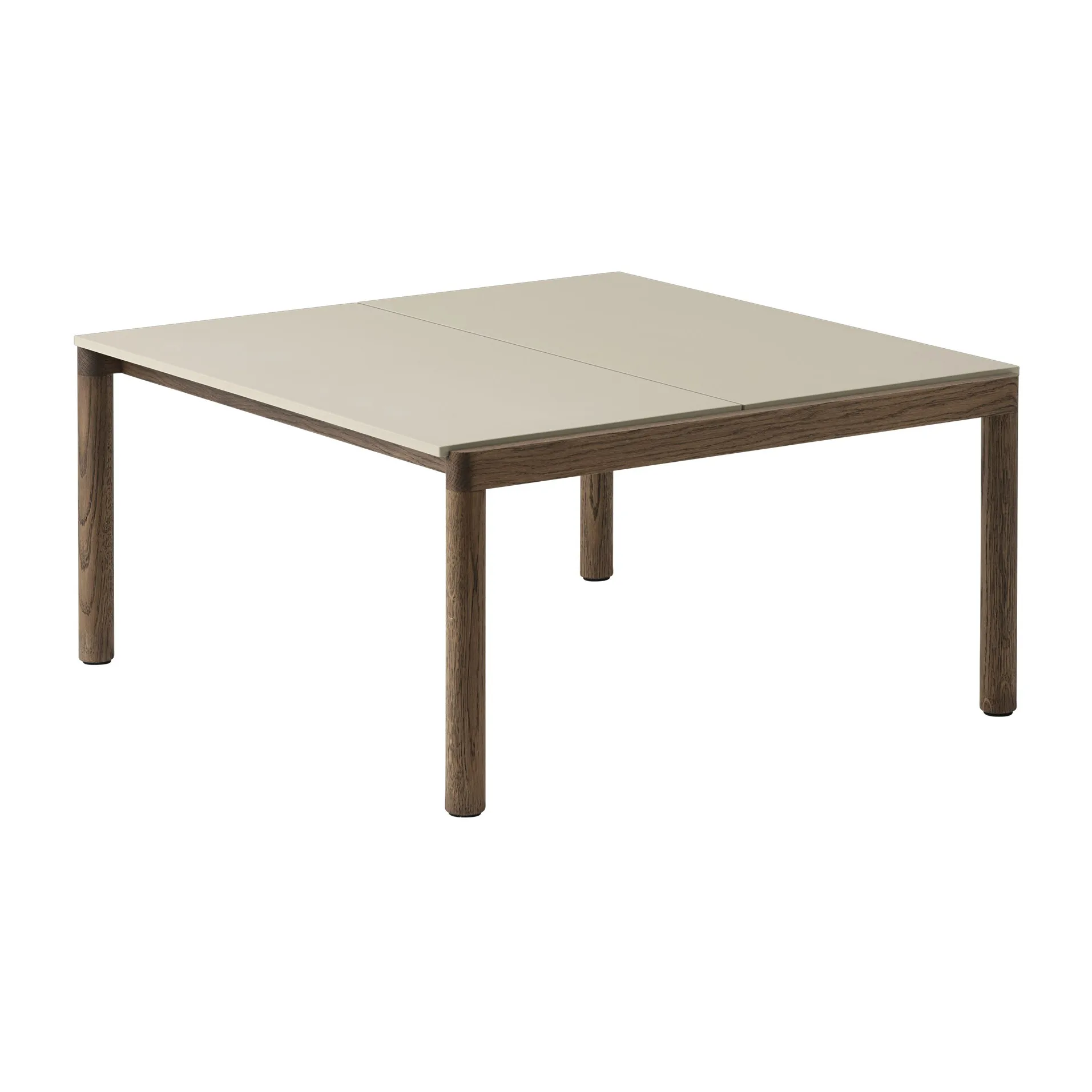 Couple 2 Plain coffee table 80x84x40 cm, Sand-dark oiled oak Muuto