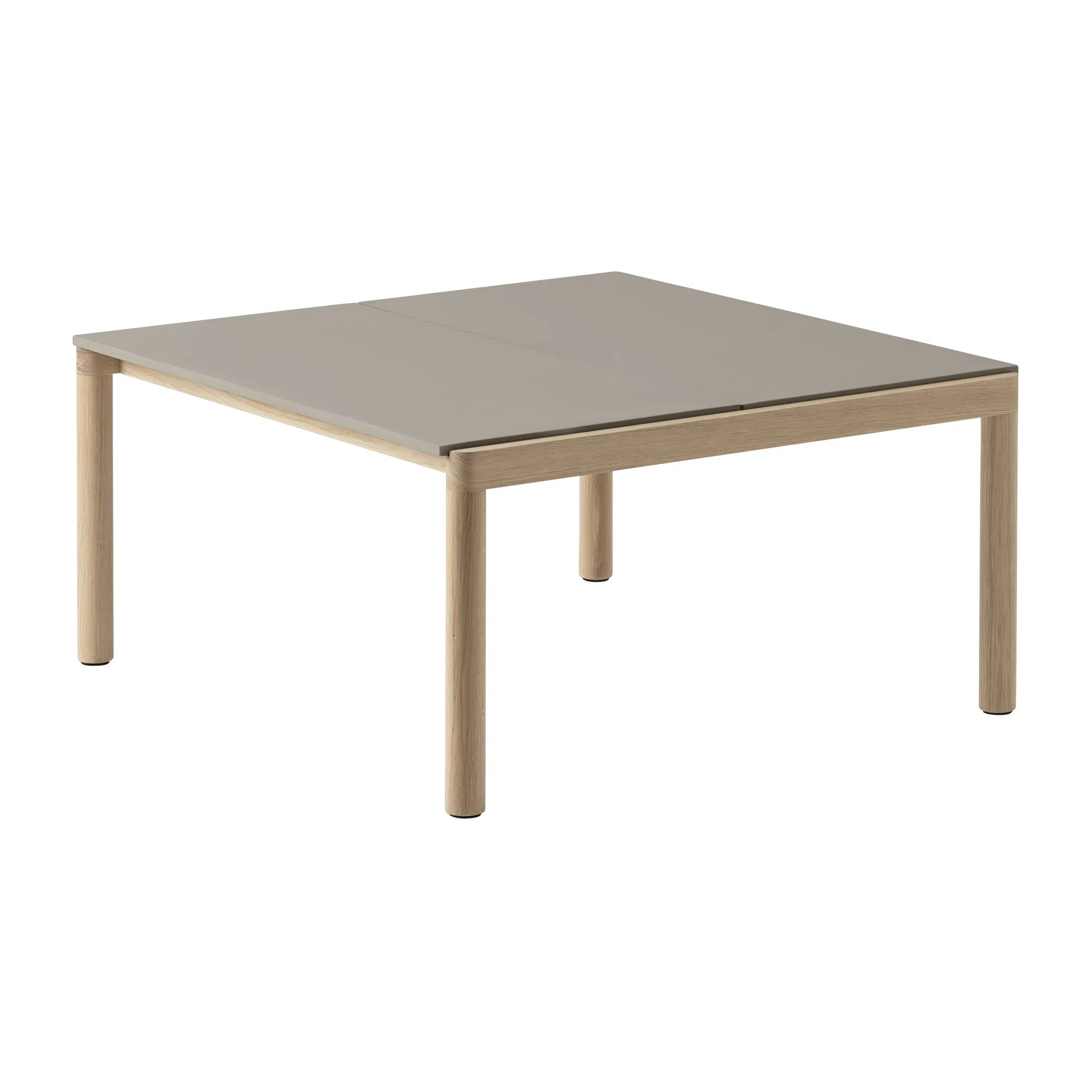 Couple 2 Plain coffee table 80x84x40 cm, Taupe-oak Muuto