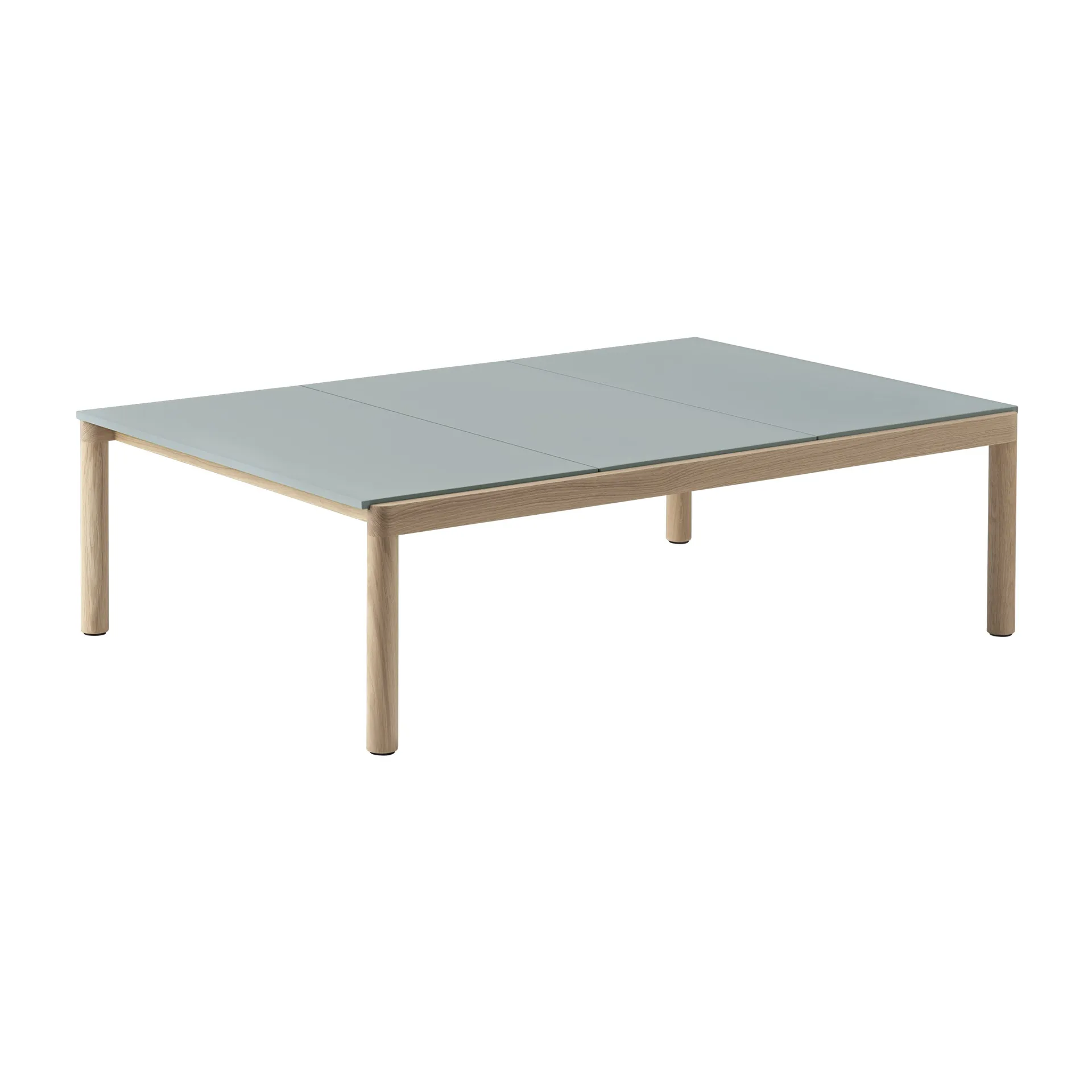 Couple 3 Plain coffee table 120x84x35 cm, Pale blue-oak Muuto