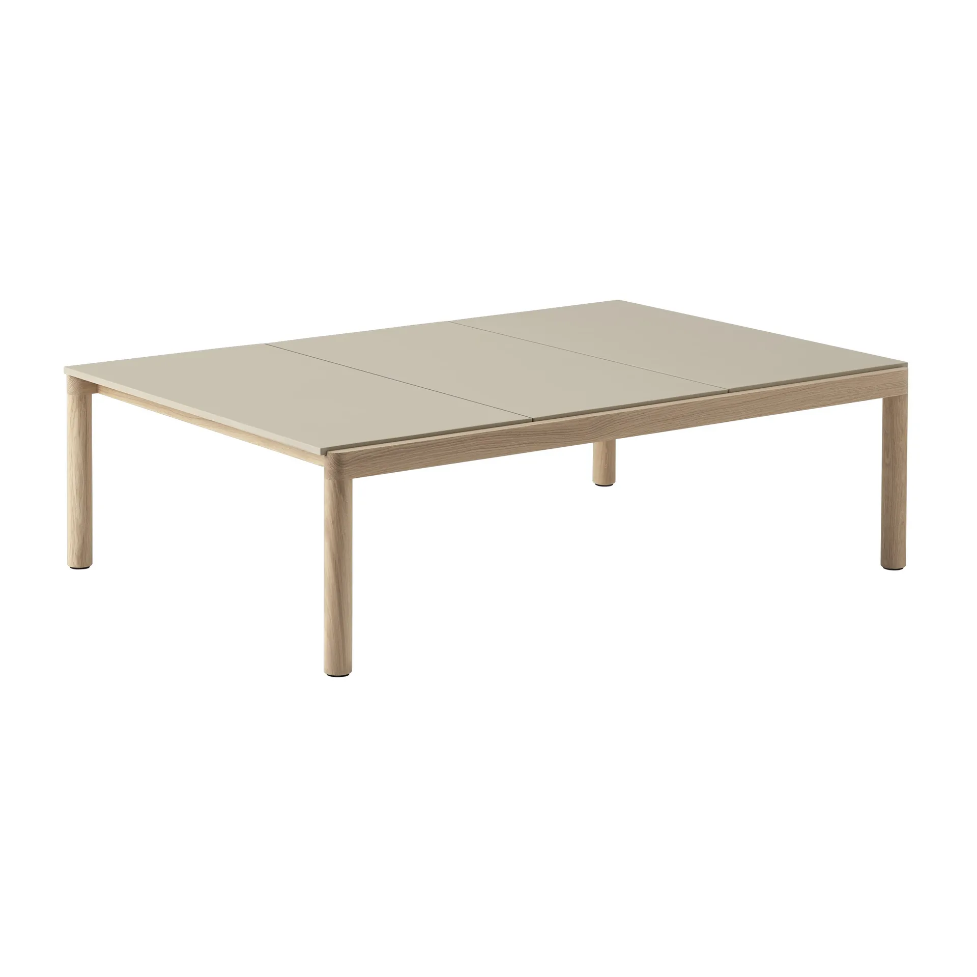Couple 3 Plain coffee table 120x84x35 cm, Sand-oak Muuto