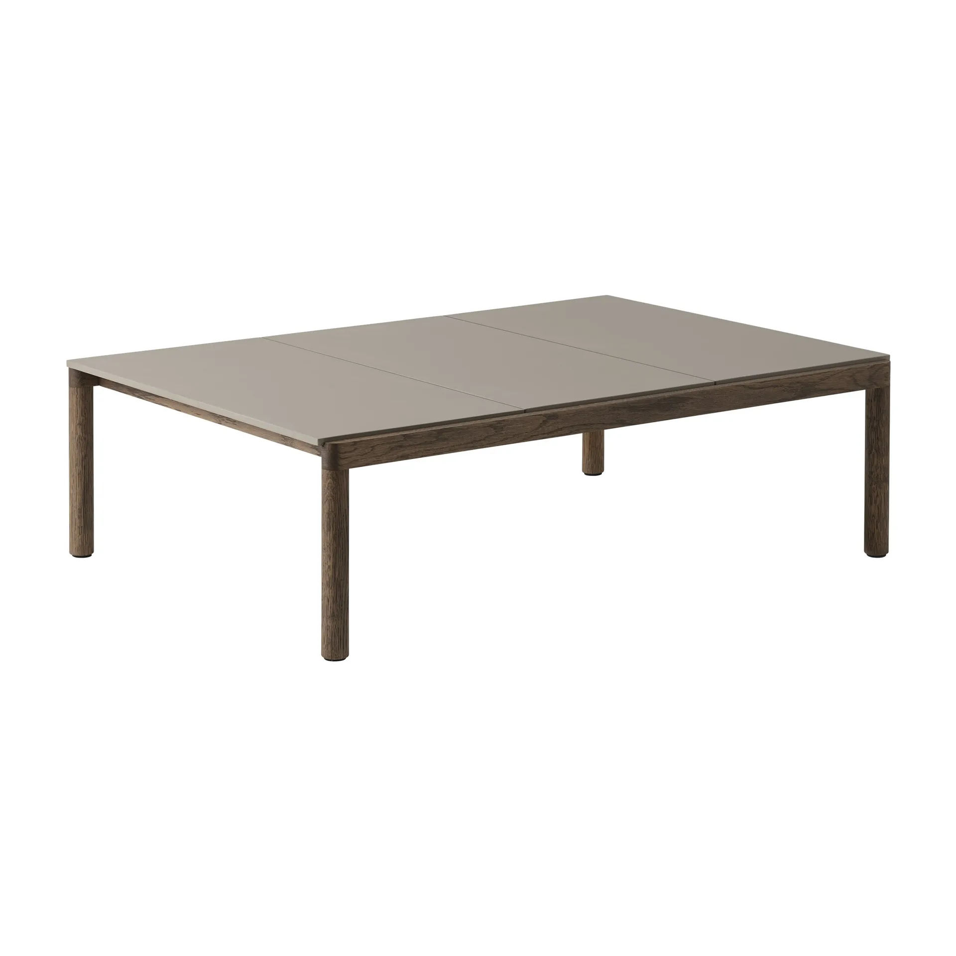Couple 3 Plain coffee table 120x84x35 cm, Taupe-dark oiled oak Muuto