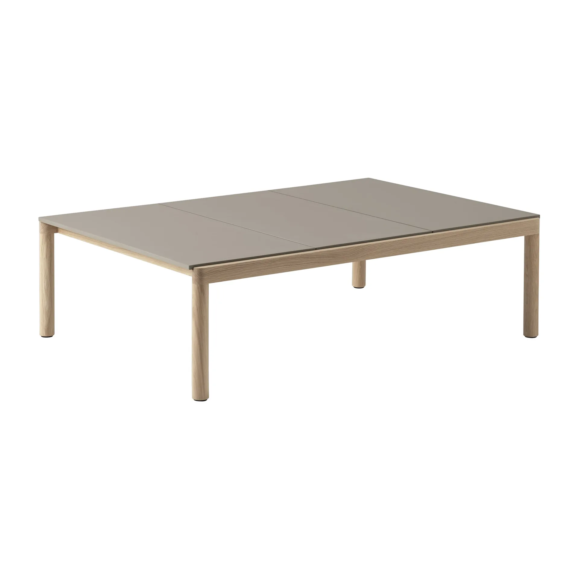 Couple 3 Plain coffee table 120x84x35 cm, Taupe-oak Muuto