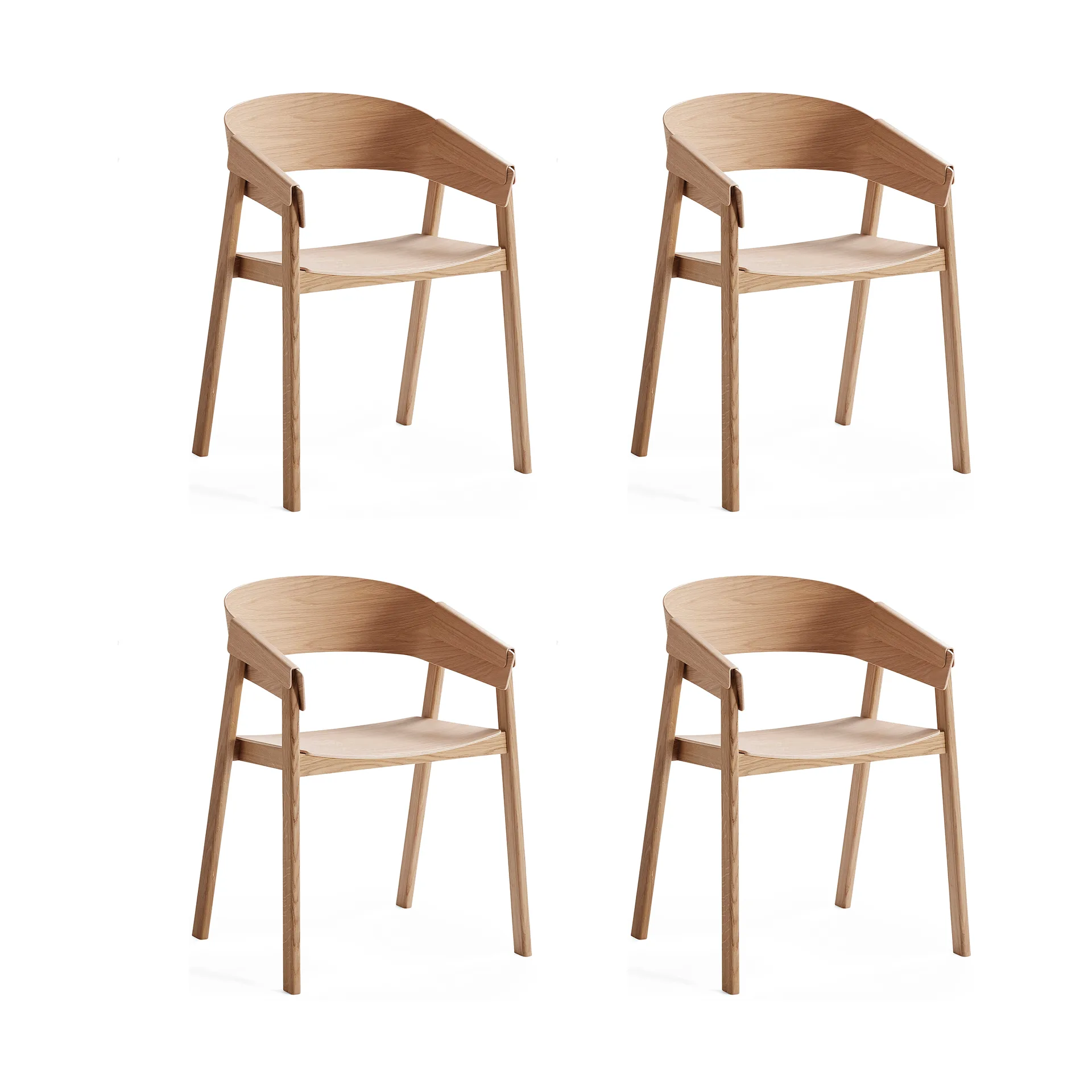 Cover armchair, Oak, 4-pack Muuto