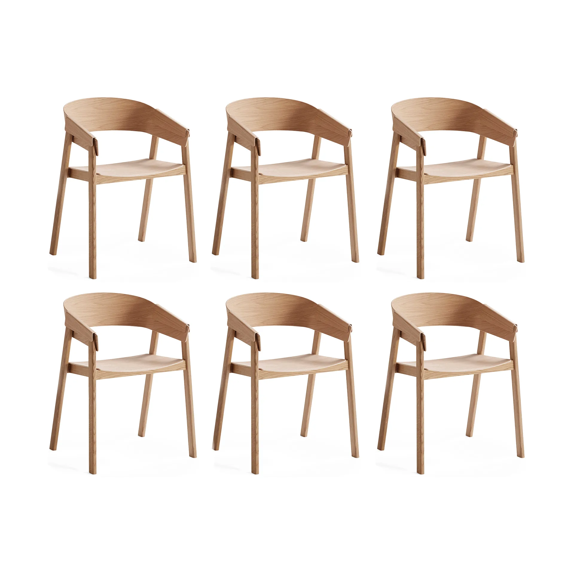 Cover armchair, Oak, 6-pack Muuto