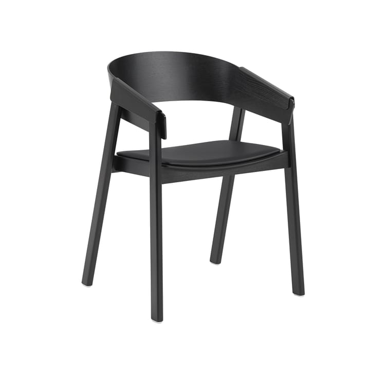Cover chair upholstered seat - Refine leather black-Black - Muuto