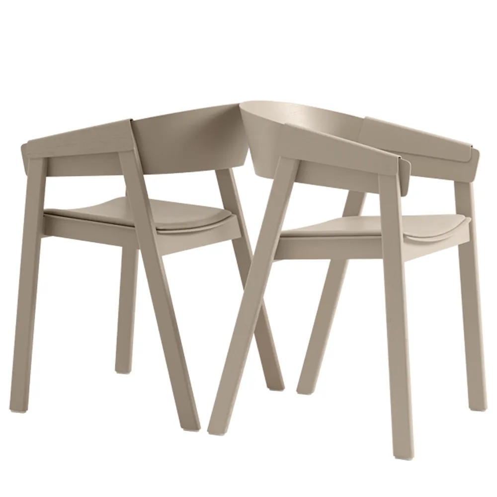 Cover chair upholstered seat, Refine leather black-Black Muuto