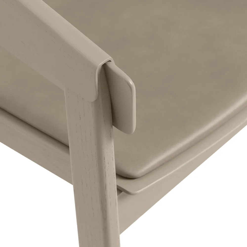 Cover chair upholstered seat, Refine leather black-Black Muuto