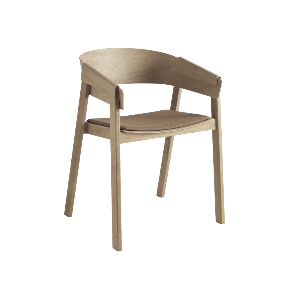 Muuto Cover chair upholstered seat Remix 252-Oak | Scandinavian Design | Chairs | Brown