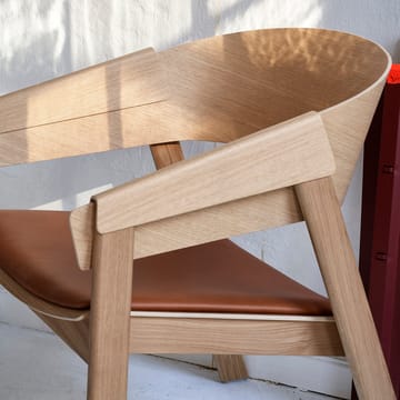 Cover lounge chair leather - Refine leather cognac-oak - Muuto