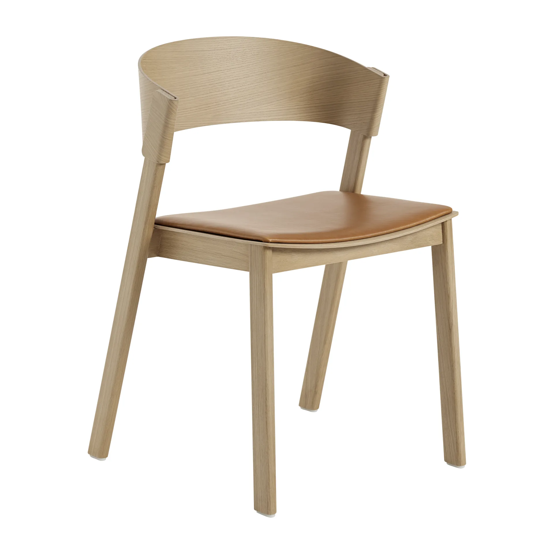 Cover Side Chair leather, Cognac-oak Muuto