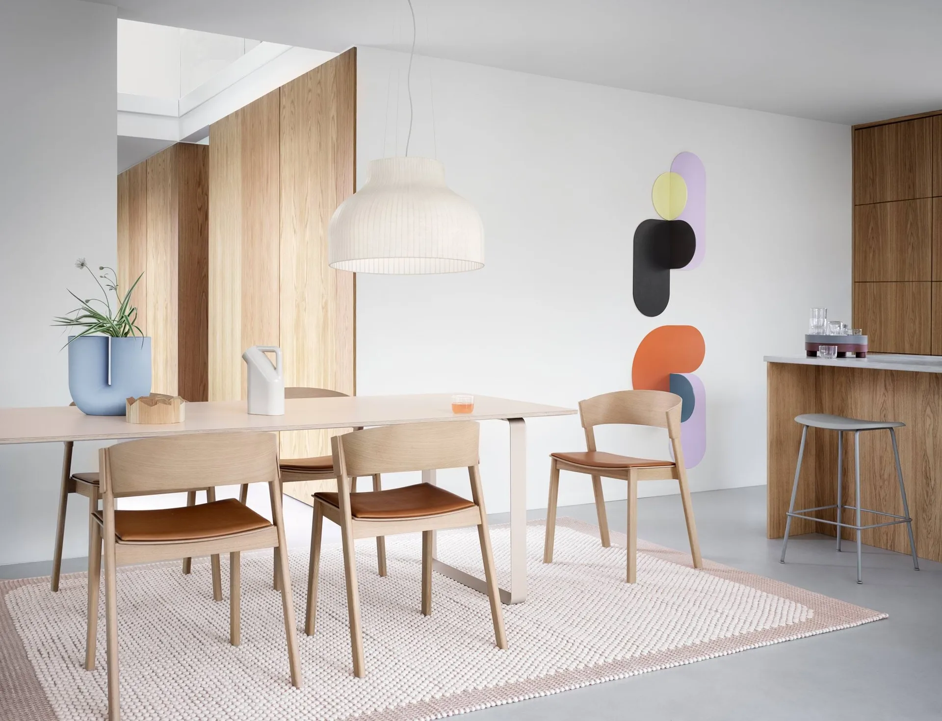 Cover Side Chair leather, Cognac-oak Muuto