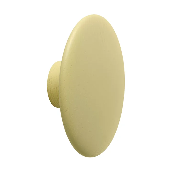 Dots Wood coat hook - Yellow-beige, Ø13 cm - Muuto