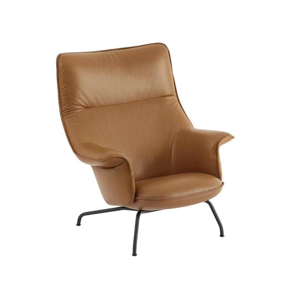 Muuto Doze armchair Refine leather cognac-Black | Scandinavian Design | Armchairs & footstools | Brown