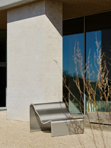 Dream View bench - Brushed steel, 100 cm - Muuto