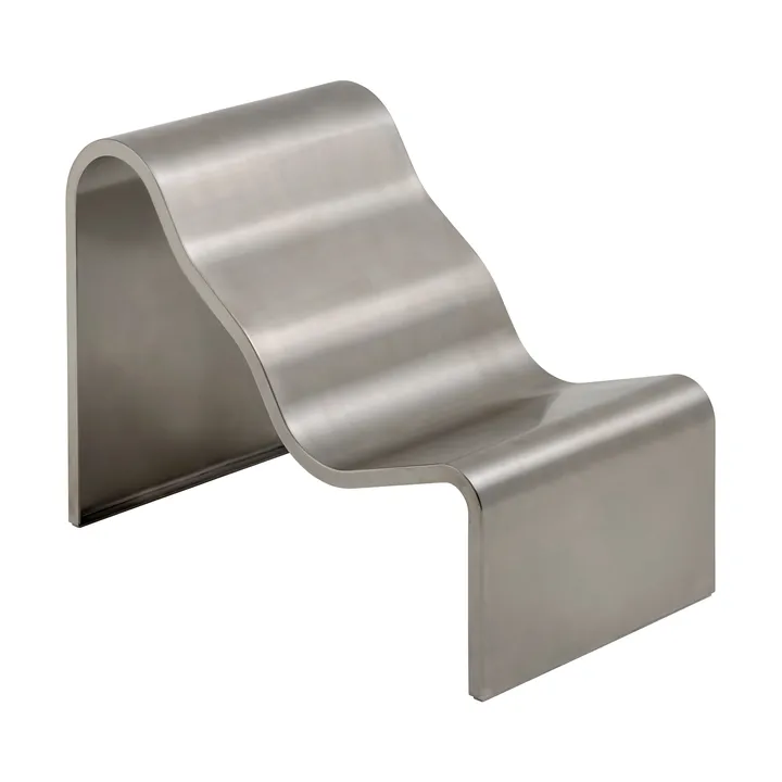 Dream View bench - Brushed steel, 60 cm - Muuto