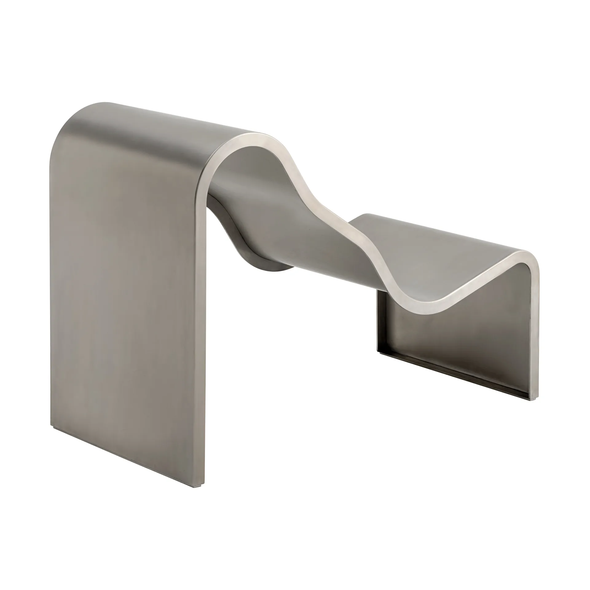 Dream View bench, Brushed steel, 60 cm Muuto