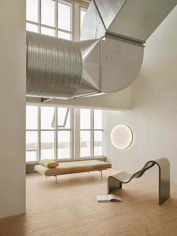 Dream View bench - Brushed steel, 60 cm - Muuto