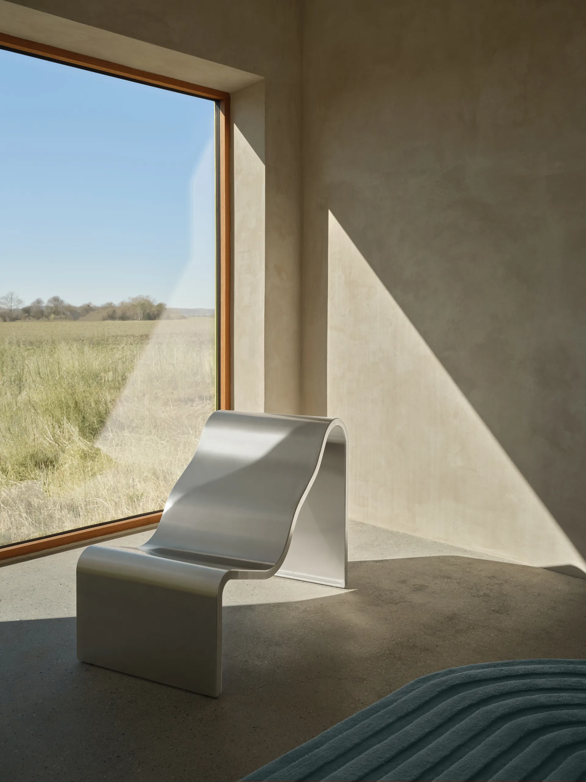 Dream View bench, Brushed steel, 60 cm Muuto