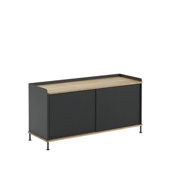 Enfold Low Side table - Black-oak-metal - Muuto