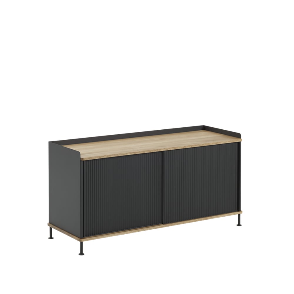 Muuto Enfold Low Side table Black-oak-metal | Scandinavian Design | Dressers & sideboards | Black