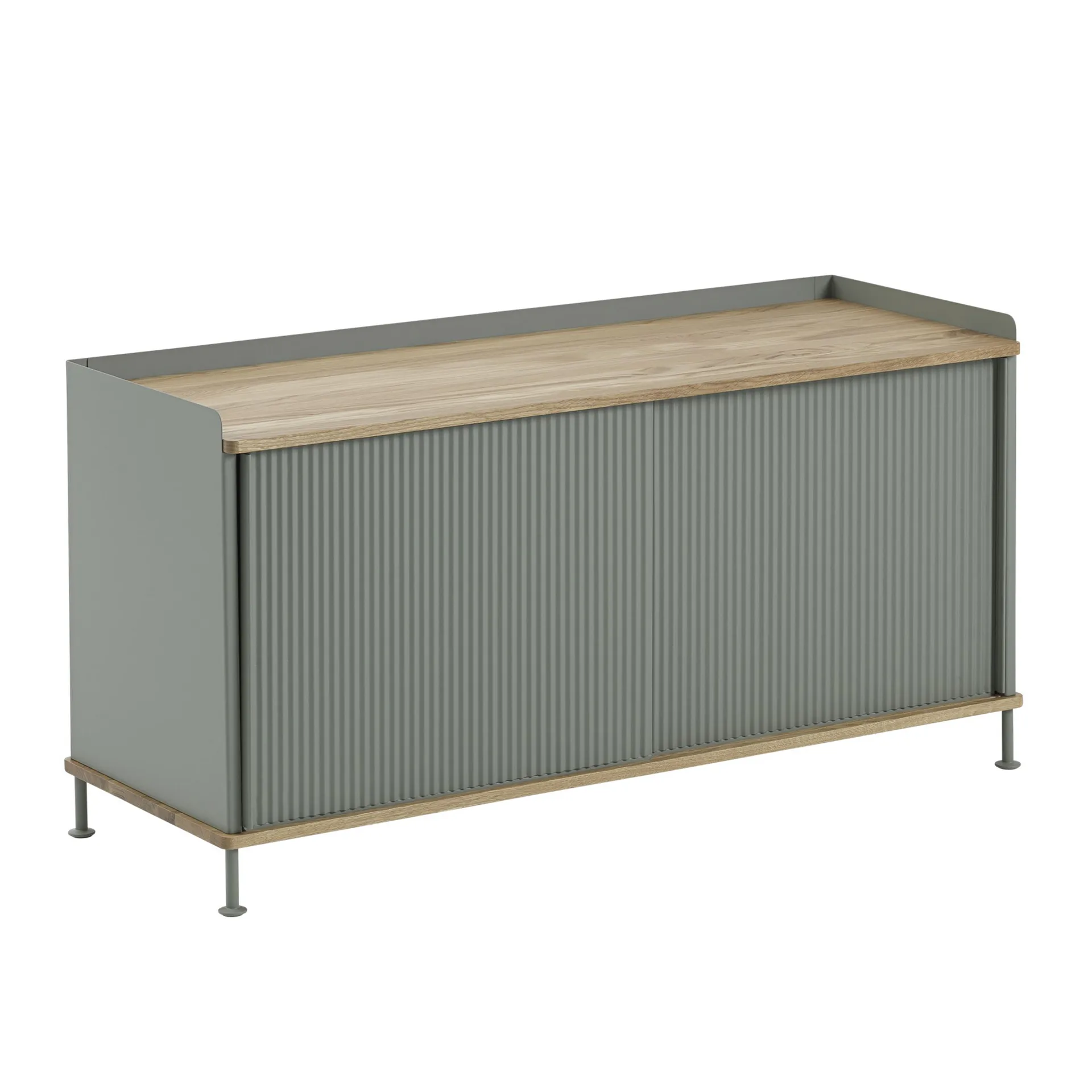 Enfold sideboard low 125x45x63 cm, Oak-Dusty green Muuto