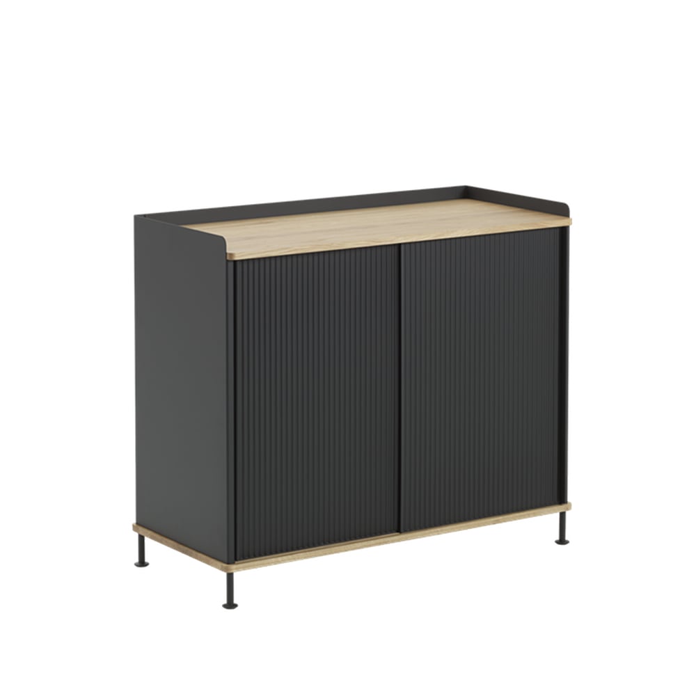 Muuto Enfold Tall Side table Black-oak-metal | Scandinavian Design | Dressers & sideboards | Black