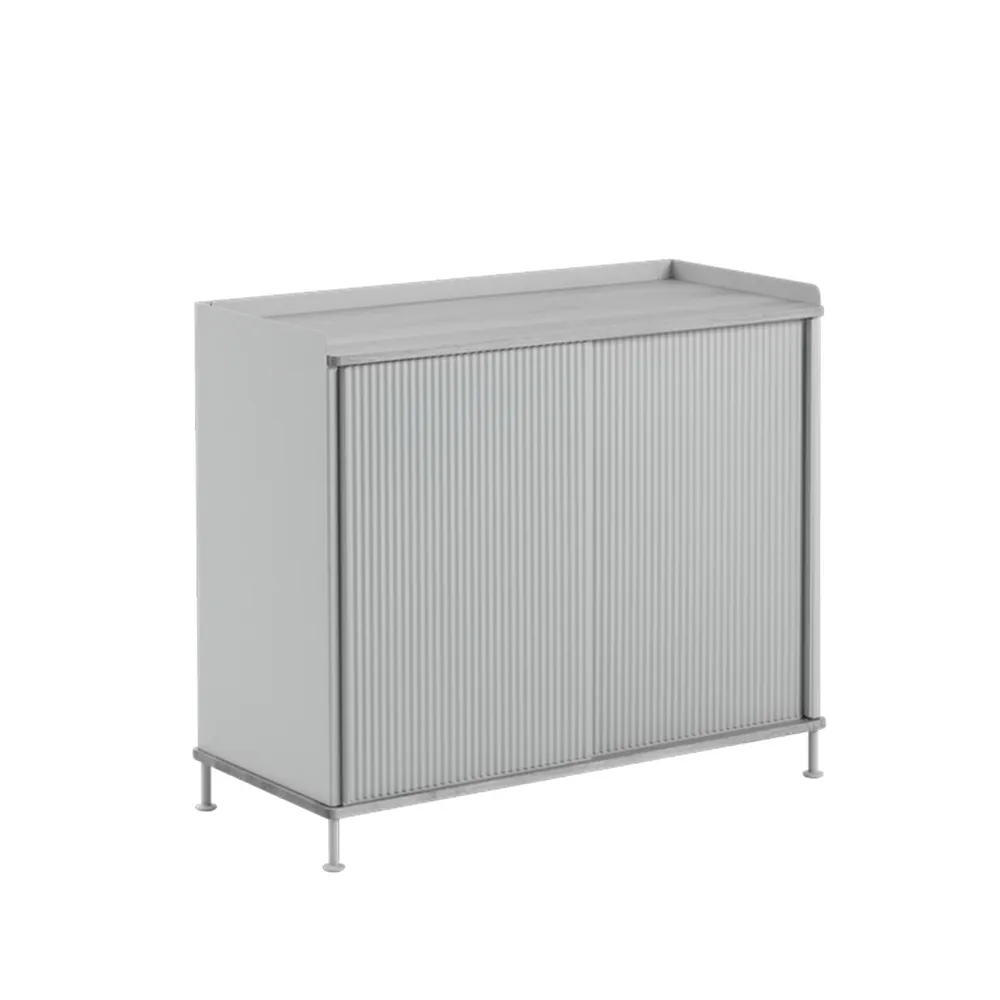 Enfold Tall Side table, Grey-metal Muuto