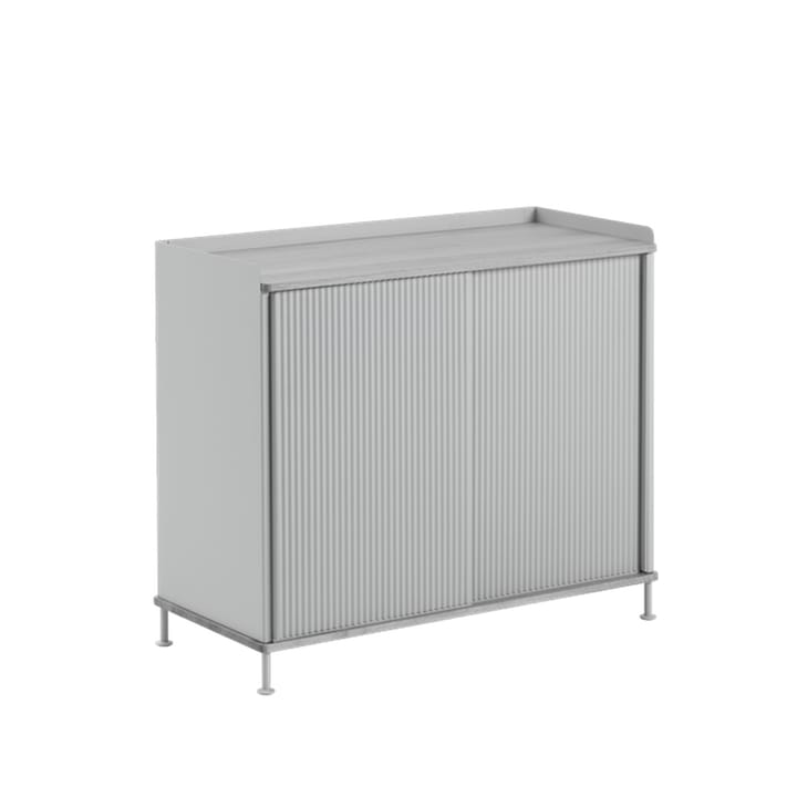 Enfold Tall Side table - Grey-metal - Muuto