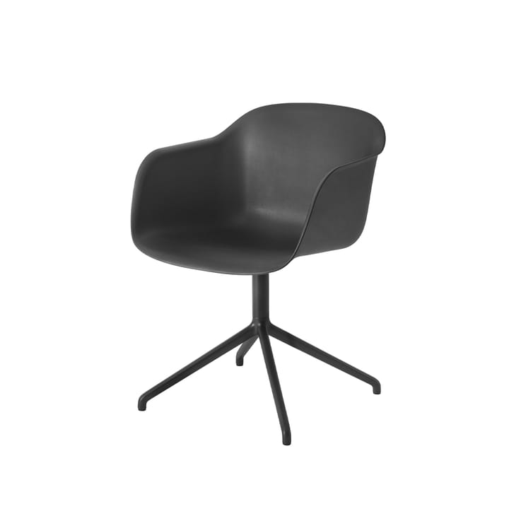 Fiber armchair office chair swivel base with return - Black, black stand - Muuto