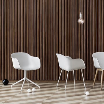 Fiber armchair office chair swivel base with return - Grey, gray base - Muuto