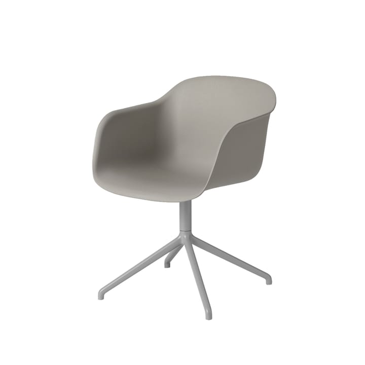 Fiber armchair office chair swivel base with return - Grey, gray base - Muuto