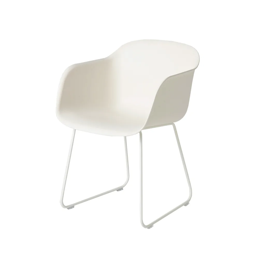 Fiber armchair office chair swivel base with return, White, white base Muuto