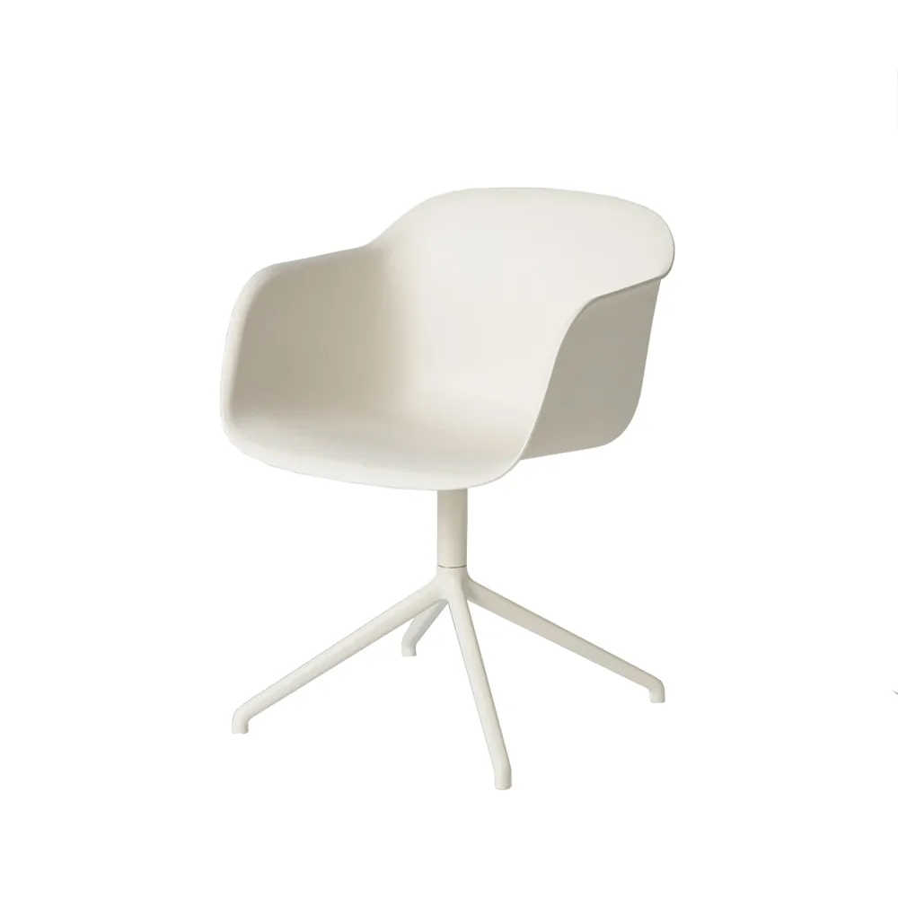 Fiber armchair office chair swivel base with return, White, white base Muuto