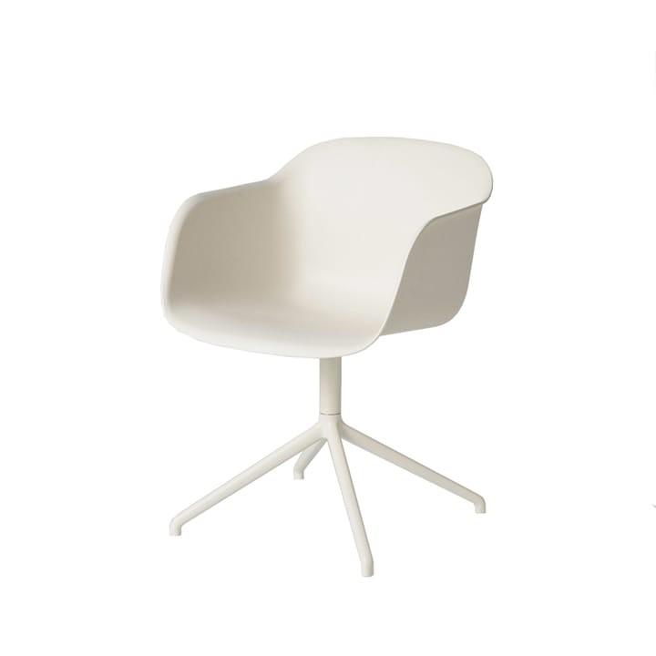 Fiber armchair office chair swivel base with return - White, white base - Muuto