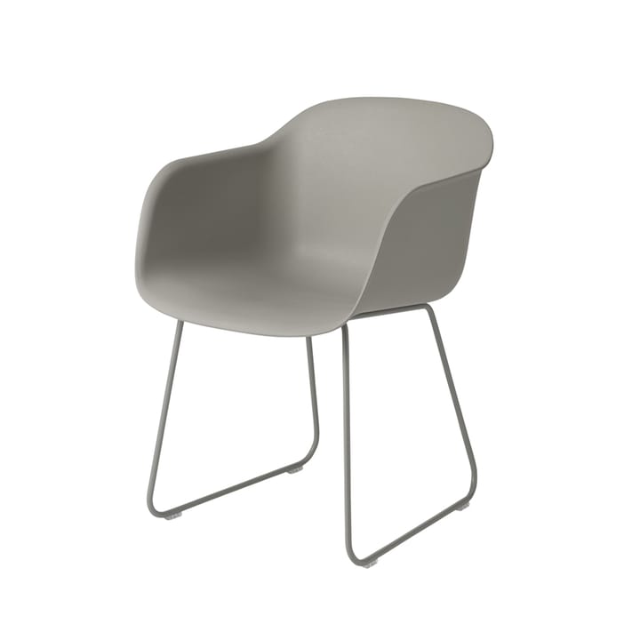 Fiber armchair sled base - Grey, grey sled base - Muuto