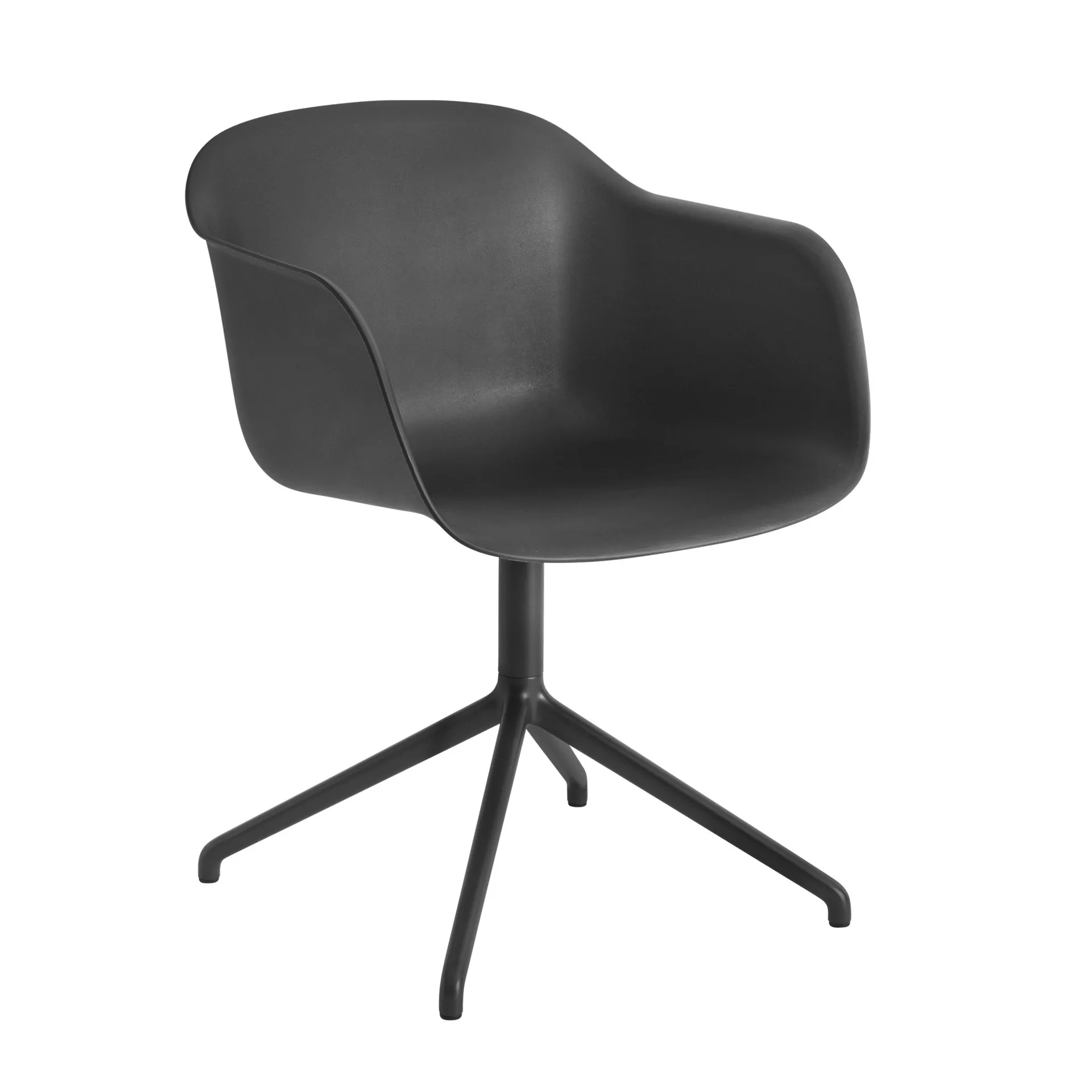 Fiber armchair swivel base office chair, Anthracite Black (plastic) Muuto