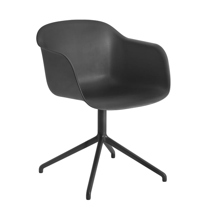 Fiber armchair swivel base office chair - Anthracite Black (plastic) - Muuto