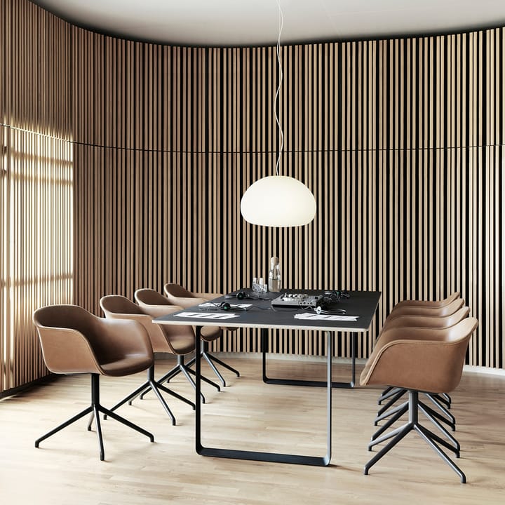 Fiber armchair swivel base office chair, Cognac, black stand Muuto