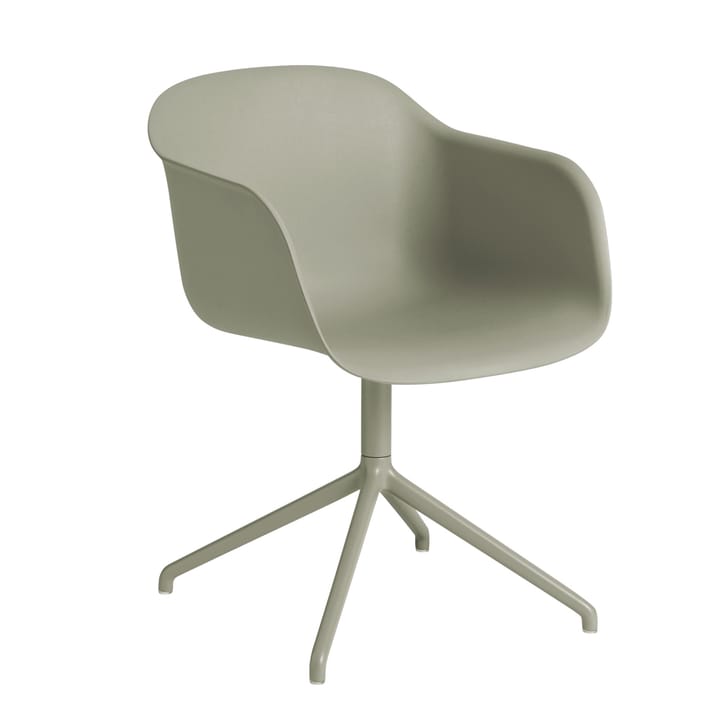 Fiber armchair swivel base office chair - Dusty green (plastic) - Muuto