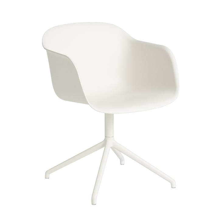 Fiber armchair swivel base office chair - Natural white (plastic) - Muuto