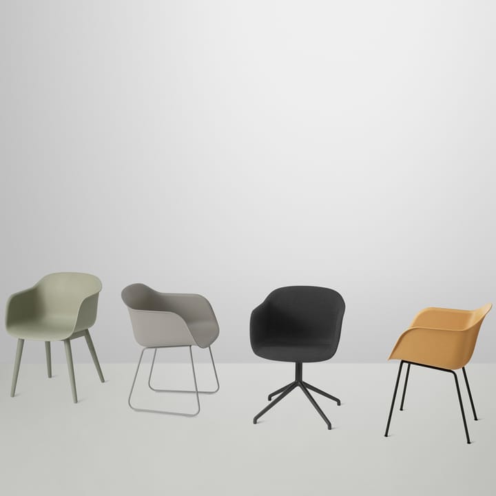 Fiber armchair tube base, Remix 433-Grey Muuto