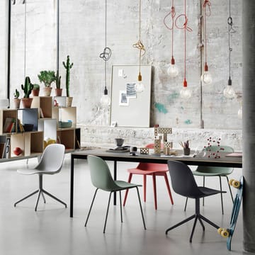 Fiber chair steel sled base plastic seat - Grey-grey - Muuto