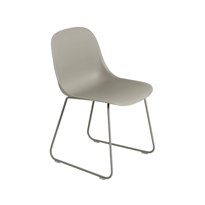 Fiber chair steel sled base plastic seat - Grey-grey - Muuto